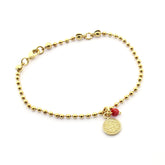 SAN BENITO - pulsera dorada medalla 9mm