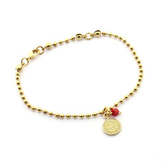 SAN BENITO - pulsera dorada medalla 9mm