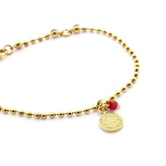 SAN BENITO - pulsera dorada medalla 9mm