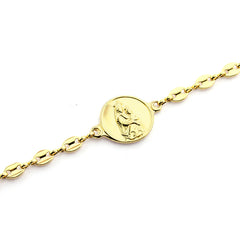 Escapulario CARMELO DOR - pulsera calabrote medalla personalizable dorada 18mm