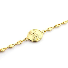 Escapulario CARMELO DOR - pulsera calabrote medalla personalizable dorada 18mm