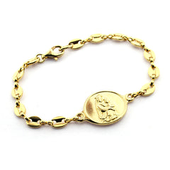 Escapulario CARMELO DOR - pulsera calabrote medalla personalizable dorada 18mm