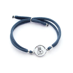 Escapulario CARMELO - pulsera medalla de plata 14mm con elástico
