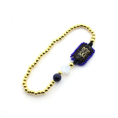 ESCAPULARIO TELA Y CRUZ- pulsera dorada