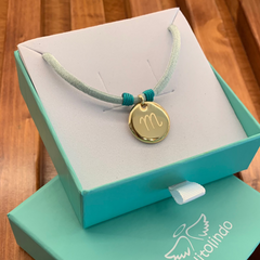 SOL - customizable necklace gold medal 18mm