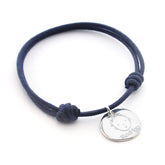 PAPI- pulsera personalizable medalla plata 16mm con cordón