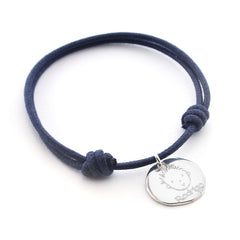 PAPI- pulsera personalizable medalla plata 16mm con cordón