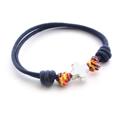 MATÍAS - 10mm silver cross knot bracelet