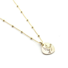 ESPÍRITU SANTO - collar dorado paloma 10mm