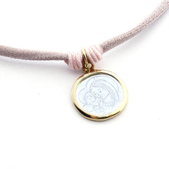 DULCE MARÍA scapular - 16mm gold medal necklace with elastic