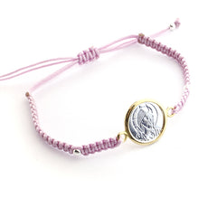 DULCE MARÍA scapular - 16mm gold medal bracelet with elastic