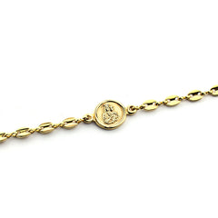 Escapulario CARMELO CALA - pulsera medalla dorada 14 mm cadena calabrote