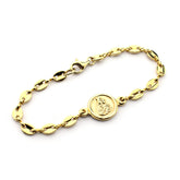 Escapulario CARMELO CALA - pulsera medalla dorada 14 mm cadena calabrote