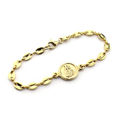 Escapulario CARMELO CALA - pulsera medalla dorada 14 mm cadena calabrote