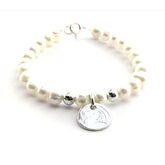 VIRGEN BESA PERLAS DE RÍO - pulsera medalla 12mm