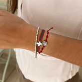 DETENTE COR MINI - pulsera medalla plata 9mm nuditos