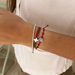 DETENTE COR MINI - pulsera medalla plata 9mm nuditos