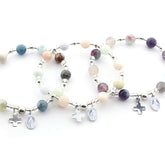 ESPERANZA - Pulsera rosario decenario de plata y piedras naturales