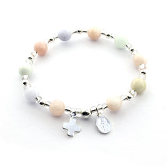 HOPE - Silver and natural stone rosary bracelet
