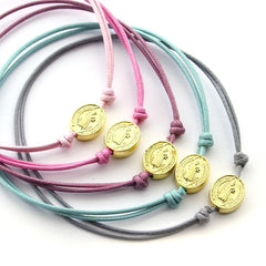 PACK of 5 Mini Golden Cross Bracelets