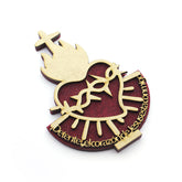 SAGRADO CORAZÓN -Madera y fieltro 9X13cm