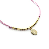 VIRGEN GUADALUPE BOLITAS DOR - collar medalla 11x9mm