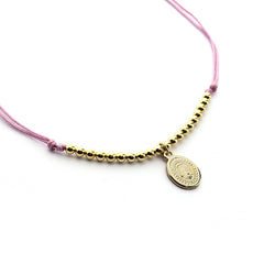 VIRGEN GUADALUPE BOLITAS DOR - collar medalla 11x9mm