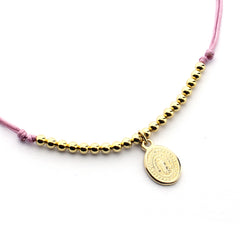 VIRGEN GUADALUPE BOLITAS DOR - collar medalla 11x9mm