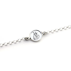 Escapulario CARMELO - pulsera medalla de plata 14mm con cadena