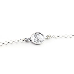 Escapulario CARMELO - pulsera medalla de plata 14mm con cadena