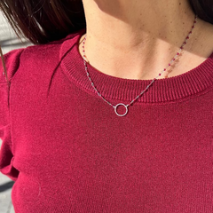 ULA - collar piedras naturales y aro plata 10mm