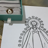 MEDALLA RAMO DE NOVIA personalizada con tu dibujo de la Virgen o devoción