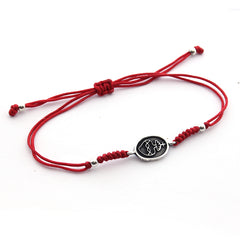 DETENTE VIT MINI - pulsera medalla plata 8x11mm con macramé