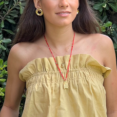 Escapulario REGNUM - collar medalla dorada 17x23mm con hilo