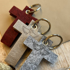 PACK 3 llaveros Cruz fieltro