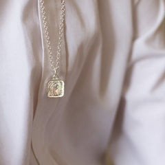 CAMINO scapular - 13mm silver medal necklace with chain