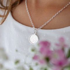 DULCE MARÍA Scapular - 16mm silver medal necklace with chain