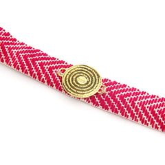 Padre Nuestro artesana - pulsera medalla dorada 22mm
