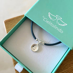 Escapulario GRACIA - collar medalla de plata 11mm con elástico