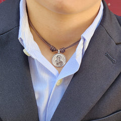 WISDOM Scapular - 19mm silver medal necklace with cord