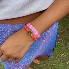 GUARDIAN ANGEL - CIELITO pink fabric bracelet
