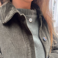 SALVIA - collar personalizable medalla de plata 18mm