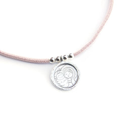 VIRGIN BEVEL PEARLS - 17mm silver medal necklace