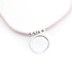 VIRGIN BEVEL PEARLS - 17mm silver medal necklace