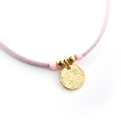 VIRGEN DEL ROSARIO DOR - collar medalla dorada 16mm