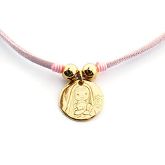 VIRGEN SONRISA DOR - collar personalizable medalla dorada 21mm