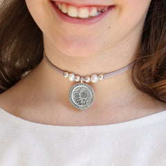VIRGEN BISEL - collar medalla plata 25mm