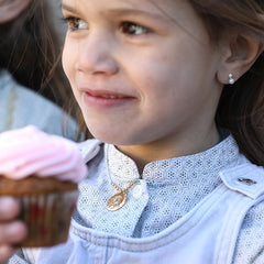 VIRGEN ESTRELLAS DOR - collar medalla dorada 18mm