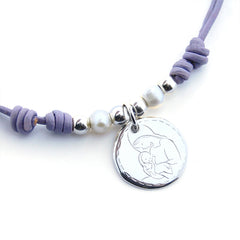 VIRGEN RAYITAS - 21mm silver medal necklace with cord