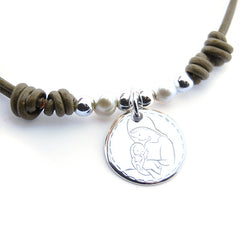 VIRGEN RAYITAS - 21mm silver medal necklace with cord